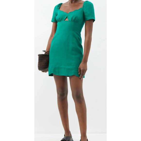SALONI Emerald Green Scalloped Midi Dress - Picture 7 of 7